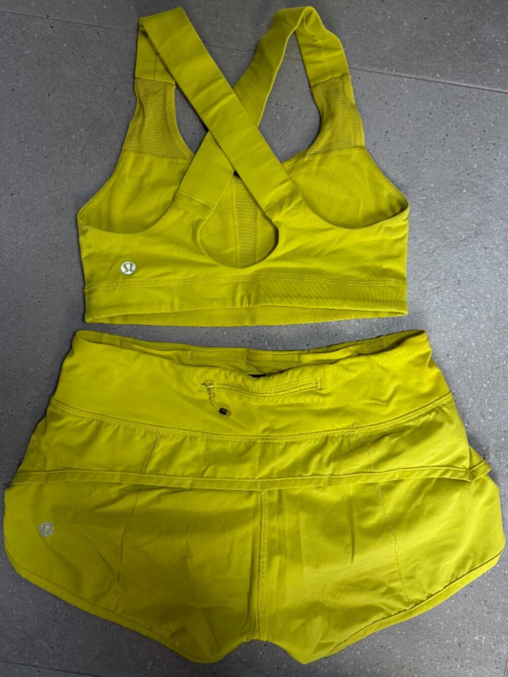 Lululemon Matching Set | Yellow Sports Bra + Shorts